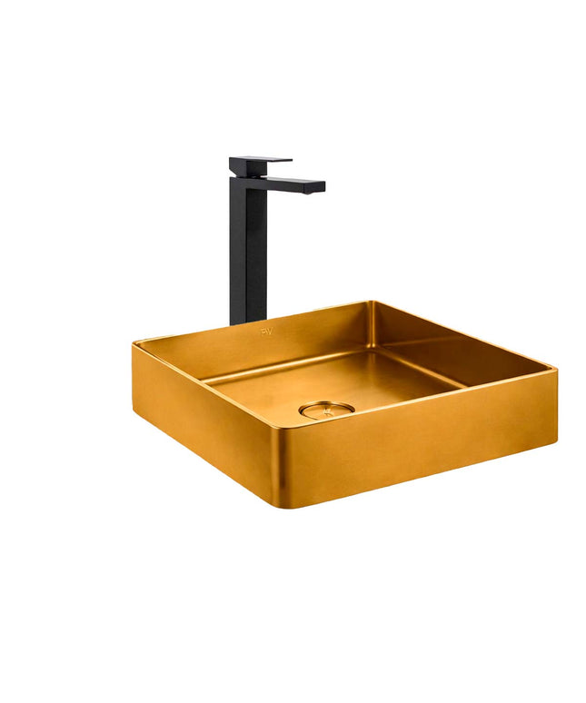 COMBO BACHA APOYAR FERRUM MOLA ACERO INOXIDABLE BRONCE LC36C-GB + LAVATORIO ALTO 0181.02/85N-NG
