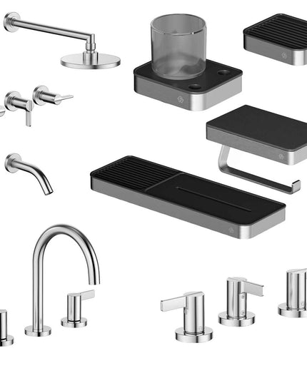 FV COMBO GRIFERIA MAUNA CROMO + ACCESORIOS INOX