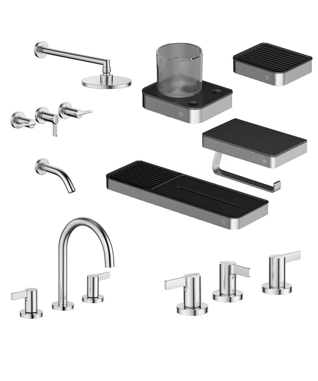 FV COMBO GRIFERIA MAUNA CROMO + ACCESORIOS INOX