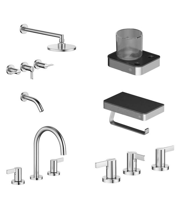 FV COMBO GRIFERIA MAUNA CROMO + ACCESORIOS INOX
