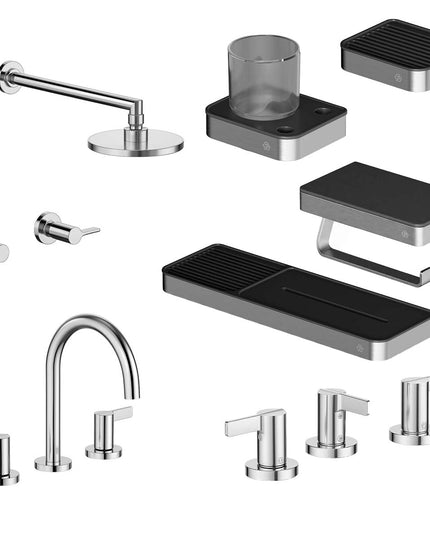 FV COMBO GRIFERIA MAUNA CROMO + ACCESORIOS INOX