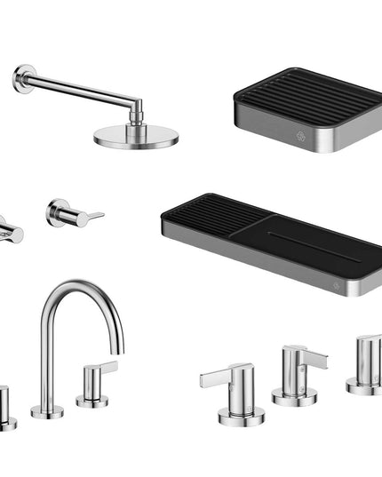 FV COMBO GRIFERIA MAUNA CROMO + ACCESORIOS INOX