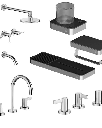 FV COMBO GRIFERIA MAUNA CROMO + ACCESORIOS INOX