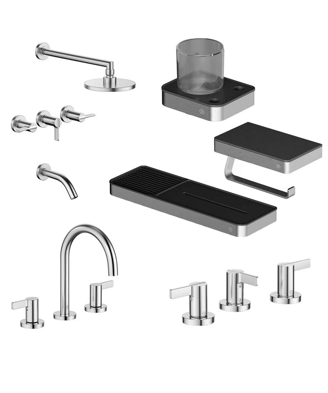 FV COMBO GRIFERIA MAUNA CROMO + ACCESORIOS INOX