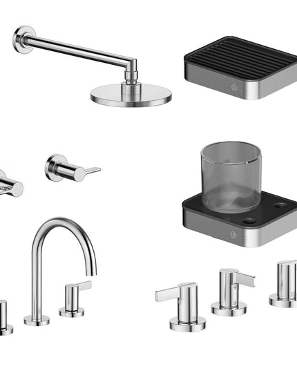 FV COMBO GRIFERIA MAUNA CROMO + ACCESORIOS INOX