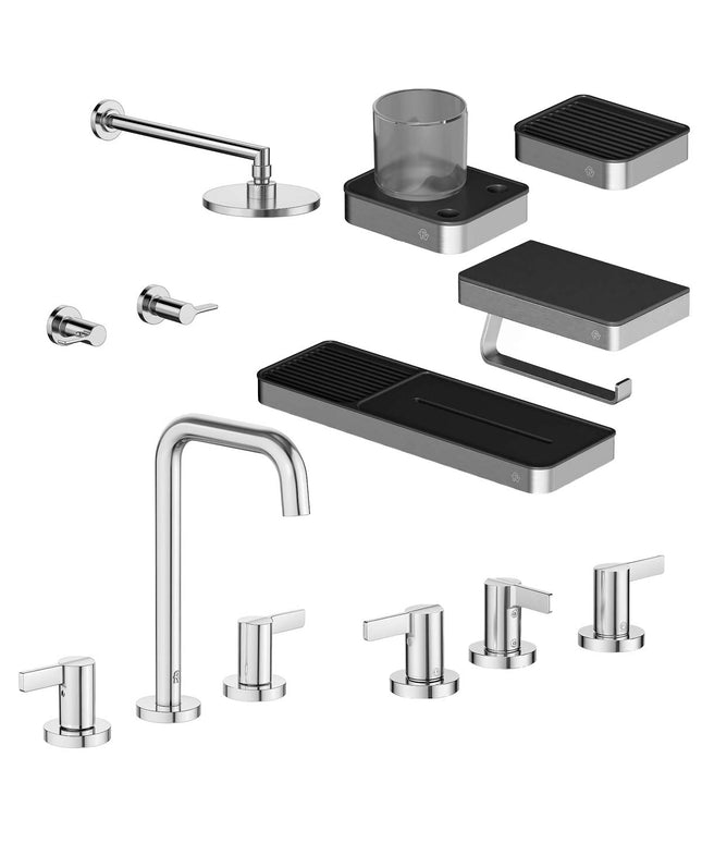 FV COMBO GRIFERIA MAUNA CROMO + ACCESORIOS INOX