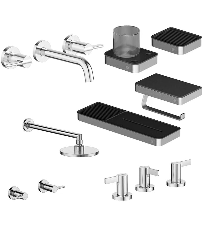 FV COMBO GRIFERIA MAUNA CROMO + ACCESORIOS INOX