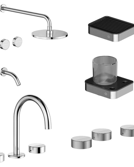FV COMBO GRIFERIA GRIP CROMO + ACCESORIOS INOX
