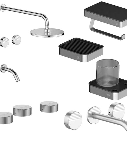 FV COMBO GRIFERIA GRIP CROMO + ACCESORIOS INOX