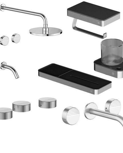 FV COMBO GRIFERIA GRIP CROMO + ACCESORIOS INOX