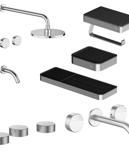 FV COMBO GRIFERIA GRIP CROMO + ACCESORIOS INOX