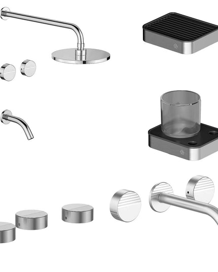 FV COMBO GRIFERIA GRIP CROMO + ACCESORIOS INOX