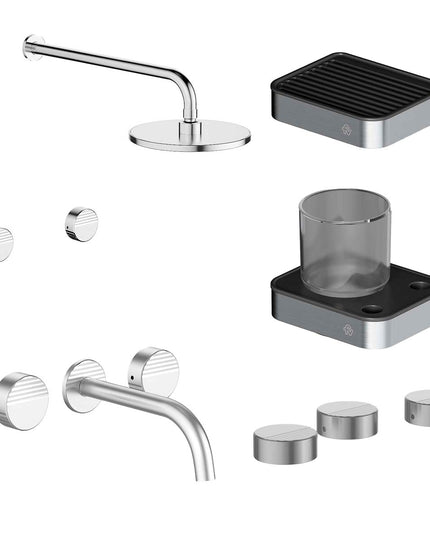 FV COMBO GRIFERIA GRIP CROMO + ACCESORIOS INOX