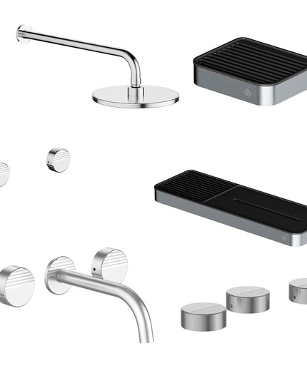 FV COMBO GRIFERIA GRIP CROMO + ACCESORIOS INOX