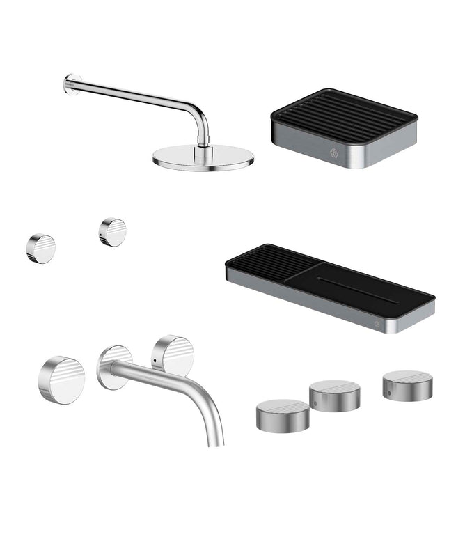FV COMBO GRIFERIA GRIP CROMO + ACCESORIOS INOX