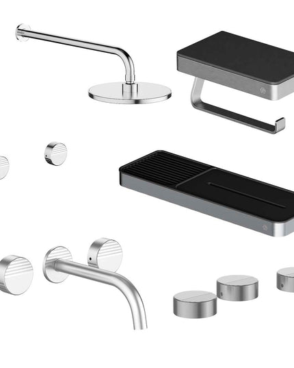FV COMBO GRIFERIA GRIP CROMO + ACCESORIOS INOX