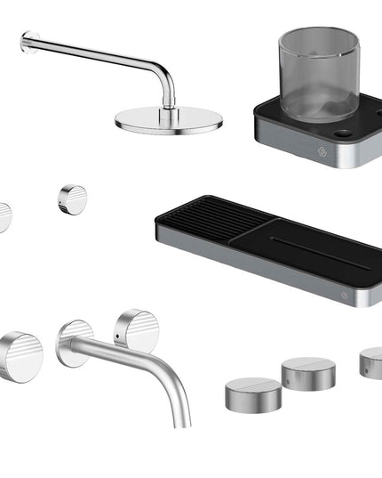FV COMBO GRIFERIA GRIP CROMO + ACCESORIOS INOX