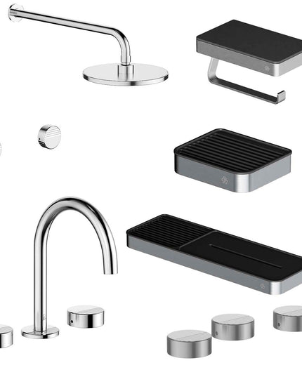 FV COMBO GRIFERIA GRIP CROMO + ACCESORIOS INOX