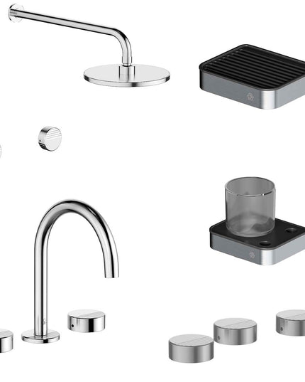 FV COMBO GRIFERIA GRIP CROMO + ACCESORIOS INOX