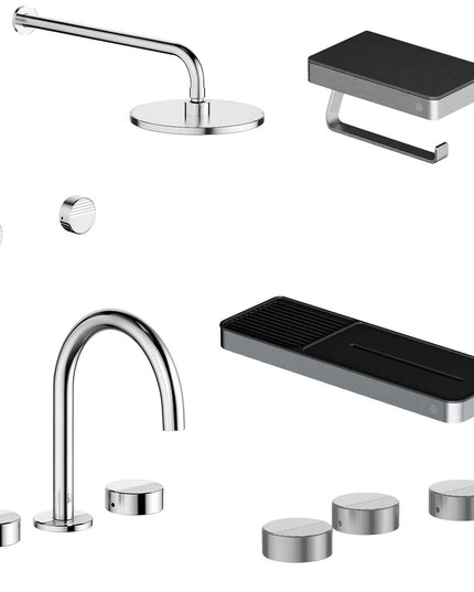 FV COMBO GRIFERIA GRIP CROMO + ACCESORIOS INOX