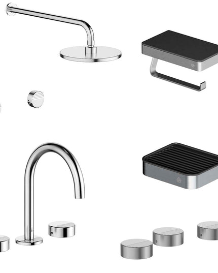 FV COMBO GRIFERIA GRIP CROMO + ACCESORIOS INOX
