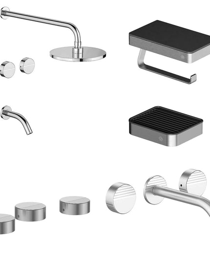 FV COMBO GRIFERIA GRIP CROMO + ACCESORIOS INOX