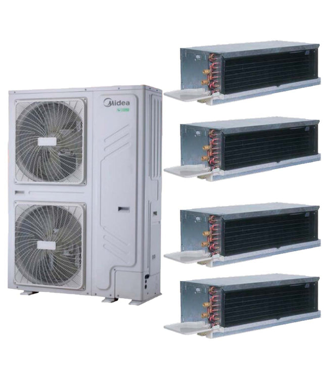 MIDEA BOMBA CALOR AEROTERMIA 26KW Y CARRIER FAN COIL BAJA SILUETA AF Y AC 30K BTU/H + CARRIER FAN COIL BAJA SILUETA AF Y AC 12K BTU/H