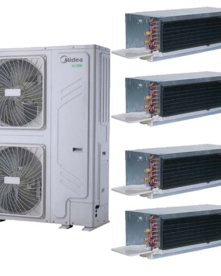 MIDEA BOMBA CALOR AEROTERMIA 26KW Y CARRIER FAN COIL BAJA SILUETA AF Y AC 30K BTU/H + CARRIER FAN COIL BAJA SILUETA AF Y AC 12K BTU/H
