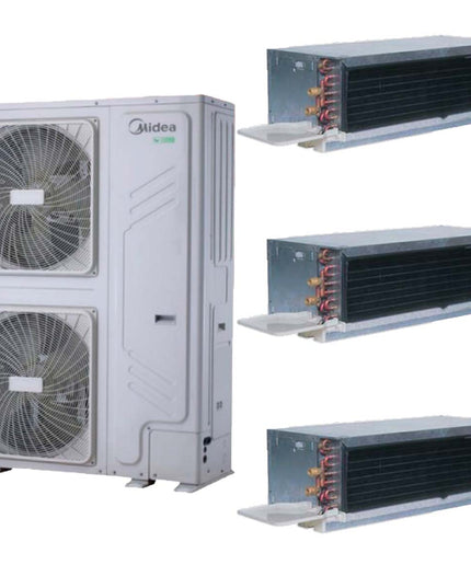MIDEA BOMBA CALOR AEROTERMIA 26KW Y CARRIER FAN COIL BAJA SILUETA AF Y AC 30K BTU/H + CARRIER FAN COIL BAJA SILUETA AF Y AC 24K