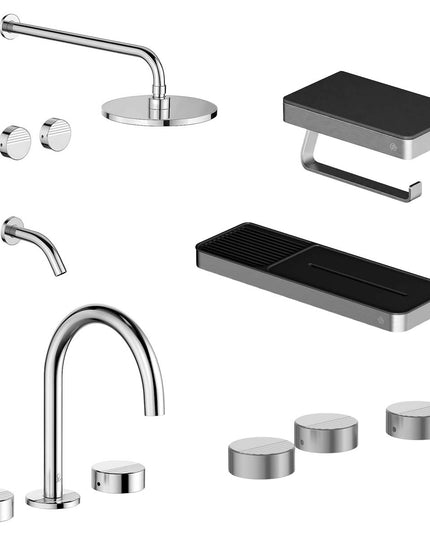 FV COMBO GRIFERIA GRIP CROMO + ACCESORIOS INOX
