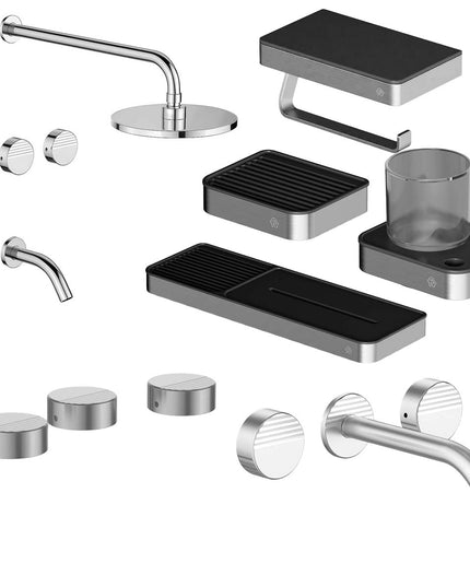 FV COMBO GRIFERIA GRIP CROMO + ACCESORIOS INOX
