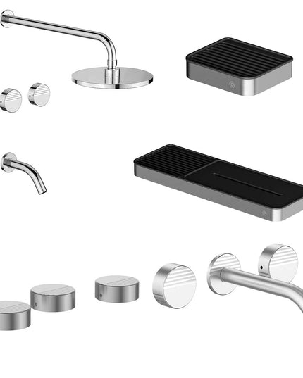 FV COMBO GRIFERIA GRIP CROMO + ACCESORIOS INOX