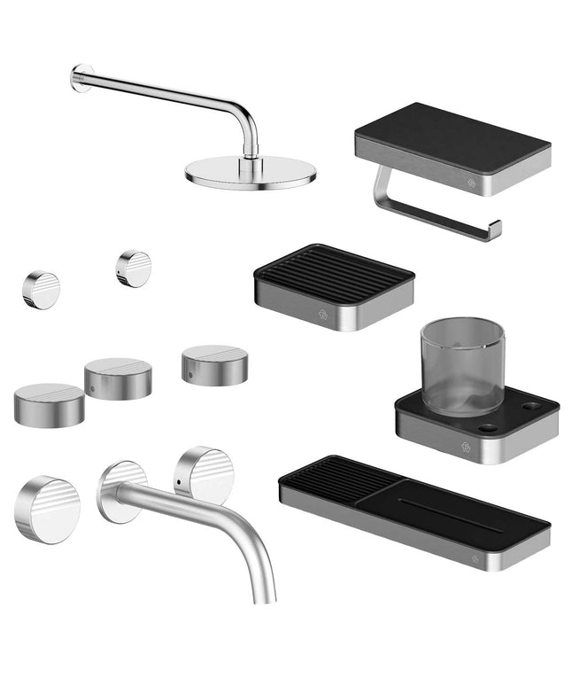 FV COMBO GRIFERIA GRIP CROMO + ACCESORIOS INOX