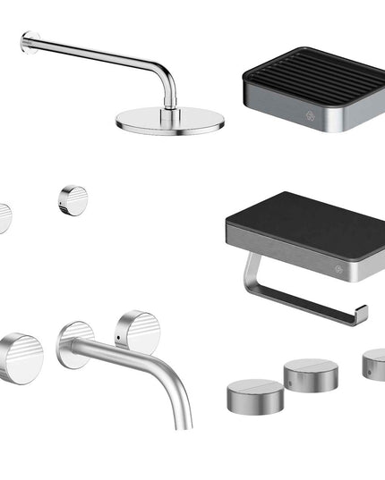 FV COMBO GRIFERIA GRIP CROMO + ACCESORIOS INOX