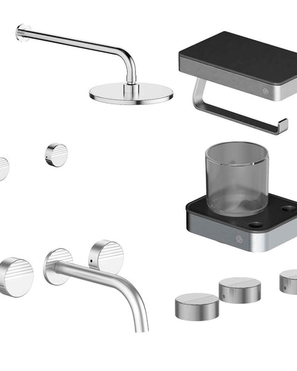 FV COMBO GRIFERIA GRIP CROMO + ACCESORIOS INOX