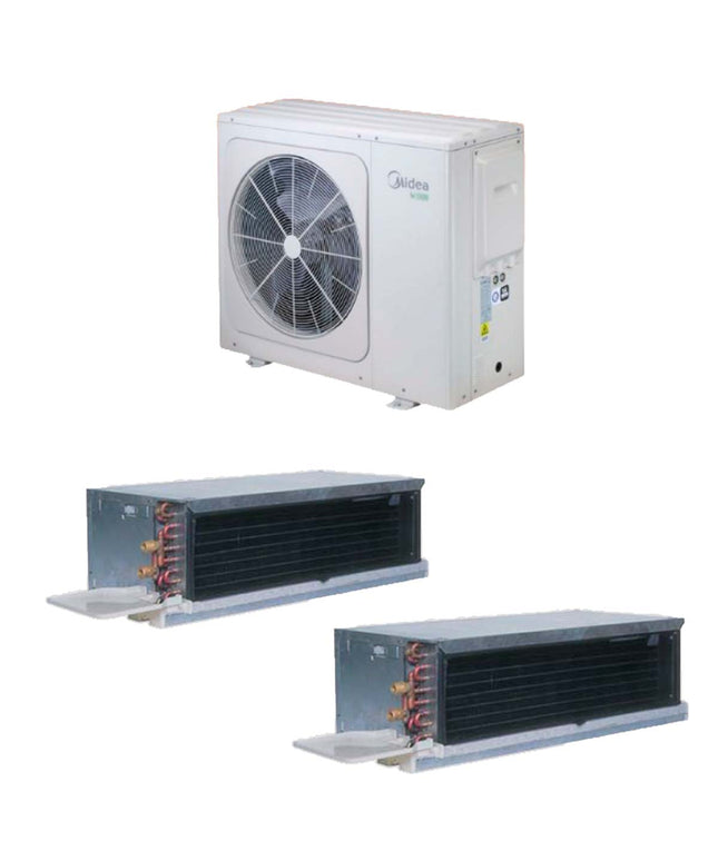 MIDEA BOMBA CALOR AEROTERMIA 16KW Y CARRIER FAN COIL BAJA SILUETA AF Y AC 12K + CARRIER FAN COIL BAJA SILUETA AF Y AC 30K
