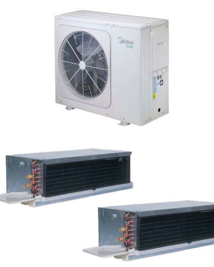 MIDEA BOMBA CALOR AEROTERMIA 16KW Y CARRIER FAN COIL BAJA SILUETA AF Y AC 12K + CARRIER FAN COIL BAJA SILUETA AF Y AC 30K