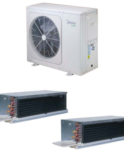 MIDEA BOMBA CALOR AEROTERMIA 16KW Y CARRIER FAN COIL BAJA SILUETA AF Y AC 12K + CARRIER FAN COIL BAJA SILUETA AF Y AC 30K