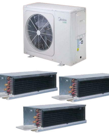 MIDEA BOMBA CALOR AEROTERMIA 16KW Y CARRIER FAN COIL BAJA SILUETA AF Y AC 12K BTU/H UNIDAD STANDARD + CARRIER FAN COIL BAJA SILUETA AF Y AC 24K BTU/H