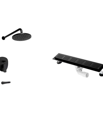 FV AROMO MONO BAÑERA DUCHA DESAGUE LINEAL 60CM NEGRO