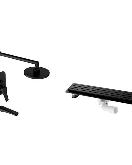 FV CHAPELCO MONO BAÑERA DUCHA Y DESAGUE LINEAL 60CM NEGRO
