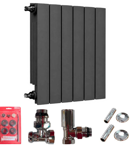 PEISA RADIADOR BR 500 NEGRO 6 ELEMENTOS + KIT DE INSTALACION