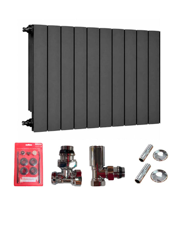 PEISA RADIADOR BR 500 NEGRO 10 ELEMENTOS + KIT DE INSTALACION