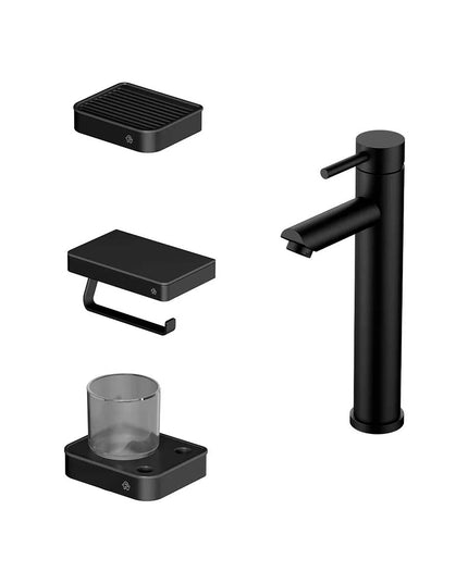 FV INOX ONE LAVATORIO ALTO MONOC Y ACCESORIOS NEGRO