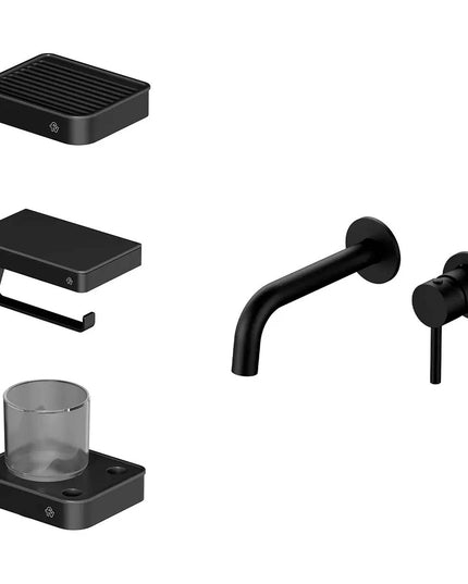 FV INOX ONE LAVATORIO DE PARED Y ACCESORIOS NEGRO