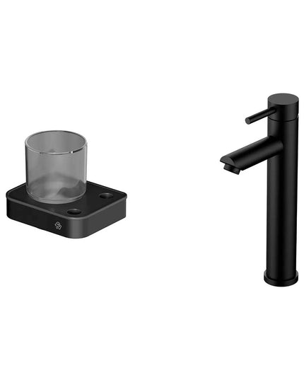 FV INOX ONE LAVATORIO ALTO MONOC Y PORTA CEPILLO NEGRO