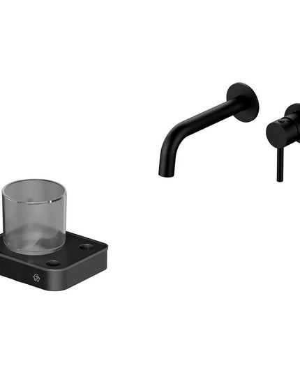 FV INOX ONE LAVATORIO DE PARED Y PORTA CEPILLO NEGRO