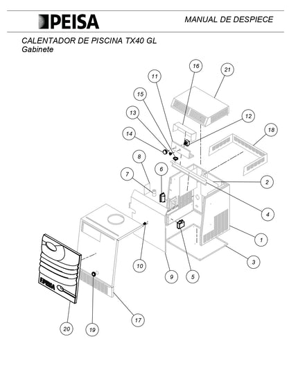 PEISA CALENTADOR DE PISCINAS TX 40 GL 10000096