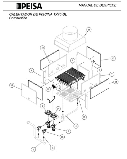 PEISA CALENTADOR DE PISCINAS TX70 GL 10000099