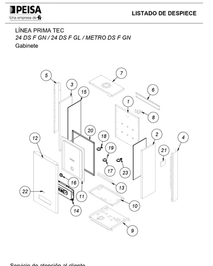 PEISA CALDERA PRIMA TEC 24 DOBLE SERVICIO TIRO FORZADO METRO 10001875 ***SIN VENTILACION***